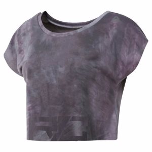 Reebok Combat SPRAYDYE CROP T Shirt Damen - Lila - DE 526-HQW